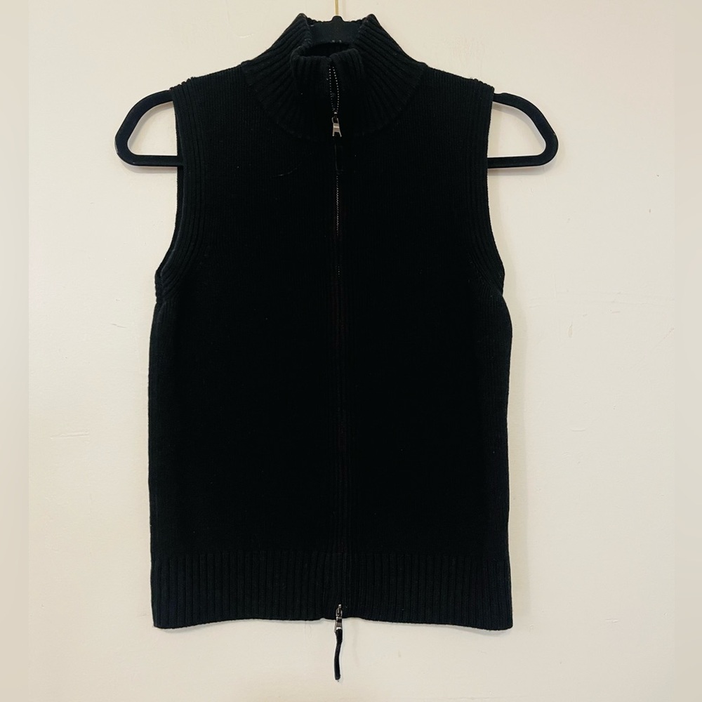 Ann Taylor Black Knit Sleeveless Jacket